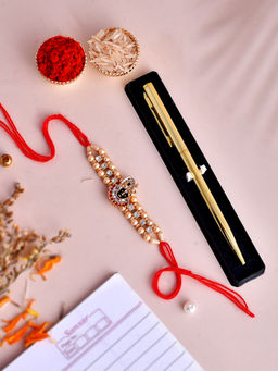 Shoshaa - Krishna Bhaiya Rakhi with Pen Gift Set and Roli Chawal