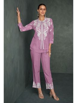 Autumnlane - Lavender Saba Embroidered Co-Ord (Set of 2)