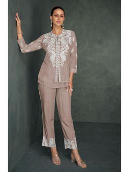 Autumnlane - Brown Saba Embroidered Co-Ord (Set of 2)