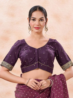 VAMAS - THE DESIGNER BLOUSES - Silk Padded Half Sleeves Stitched Blouse
