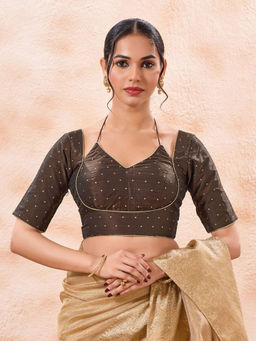 VAMAS - THE DESIGNER BLOUSES - Brocade Padded Half Sleeves Stitched Blouse