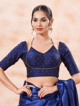 VAMAS - THE DESIGNER BLOUSES - Brocade Padded Half Sleeves Stitched Blouse