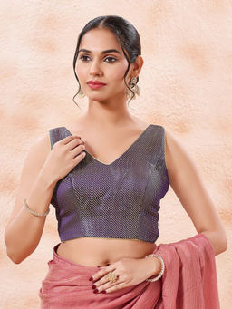 VAMAS - THE DESIGNER BLOUSES - Brocade Padded Sleeveless Stitched Blouse