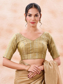 VAMAS - THE DESIGNER BLOUSES - Brocade Padded Half Sleeves Stitched Blouse