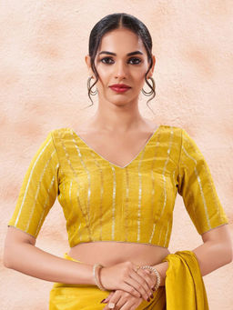 VAMAS - THE DESIGNER BLOUSES - Brocade Padded Half Sleeves Stitched Blouse