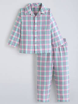 Hopscotch - Cotton Plaid Shirt With Pajama