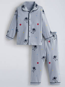 Hopscotch - Cotton All Over Print Shirt With Pajama