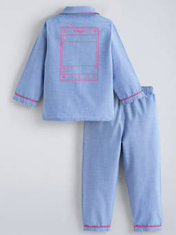 Hopscotch - Cotton Solid Shirt With Pajama