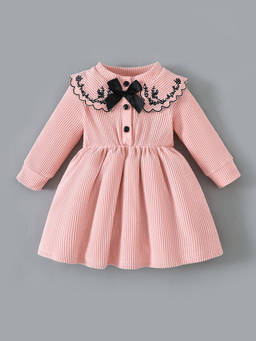 Hopscotch - Floral Embroidered Bow Dress