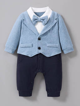 Hopscotch - Bow Applique Textured Romper