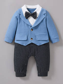 Hopscotch - Bow Applique Collared Romper