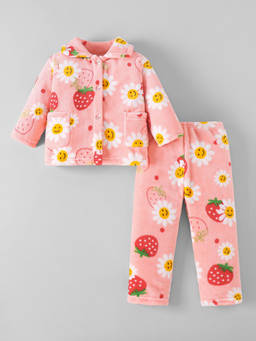 Hopscotch - Floral Textured T-Shirt And Pajama
