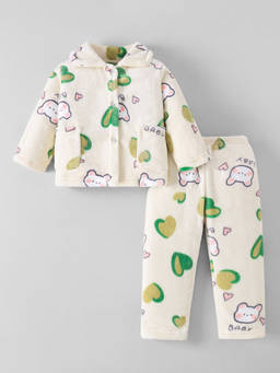 Hopscotch - Teddy Bear Textured T-Shirt And Pajama
