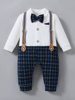 Hopscotch - Checkered Romper With Tie