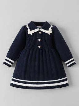Hopscotch - Butterfly Applique Striped Dress