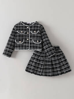 Hopscotch - Checkered Lace Skirt Set