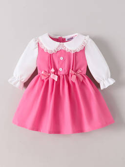 Hopscotch - Bow Applique Lace Dress