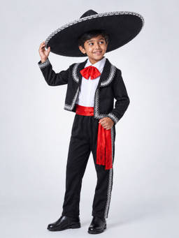 Little Surprise Box - Black And Red Mexican Mariachi Halloween Costume Fancy Dress