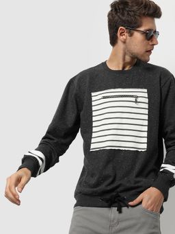 Campus Sutra - Striped Full Sleeve Stylish Sweatshirt