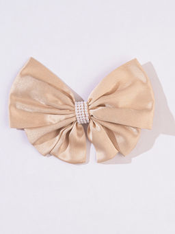 Hair Drama Co. - Satin Pearl Hair Bow Alligator Clip - Latte