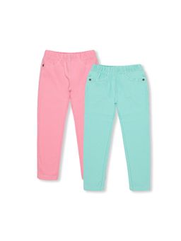 3PIN - Girls Solid Mid Rise Jeggings (Set of 2)