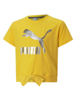 Puma - Classics Logo Bow Girls Yellow T-shirts