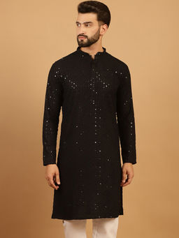 Treemoda - Black Chikankari Embroidered Kurta