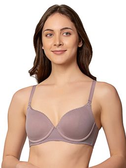 Triumph - Microfiber Seamless Padded Wired Plain T-Shirt Bra-Purple