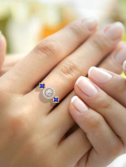 The6C - Rose Gold Multi-Color Graceful Elongated Diamond Ring (12)