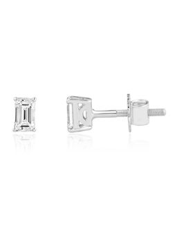 The6C - White Gold Emerald Shape Lab Grown Diamond Stud Earrings