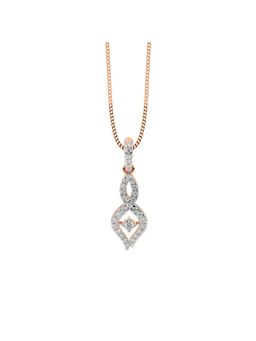 The6C - Rose Gold White Graceful Swirl Diamond Pendant