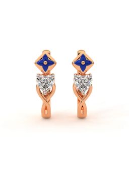 The6C - Rose Gold Multi-Color Starlit Heart Diamond Earrings