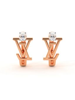 The6C - Rose Gold White Lv Oval Diamond Earrings
