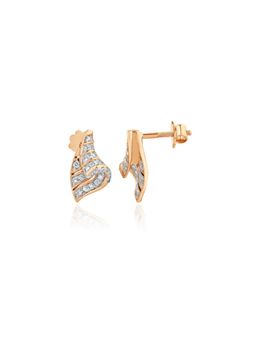 The6C - Rose Gold White Ribbon Swirl Lab Grown Diamond Stud Earrings