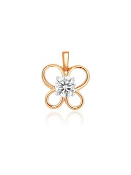The6C - Rose Gold White Floral Wings Lab Grown Diamond Pendant