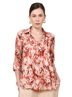 TAMISKA BY NARENDRA KUMAR - Regina Pleated Shirt Style Top