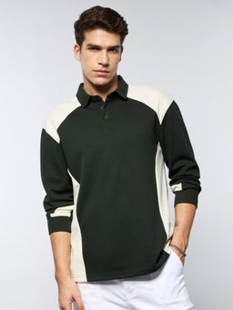 The Souled Store - Originals Colourblock: Olive Grove Men Rugby Polo T-shirt