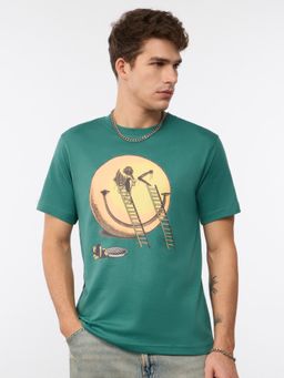 The Souled Store - Official Smiley: In Progress Men Green Relaxed Fit T-shirt