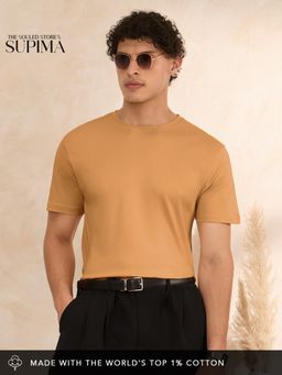 The Souled Store - Originals Supima: Soft Tan Men T-Shirt