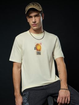 The Souled Store - Official Jurassic Park: DNA Stamp Men Off White Relaxed Fit T-Shirt