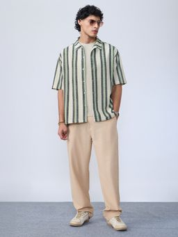 The Souled Store - Originals: Ambrosia Men Cream Textured Shirt