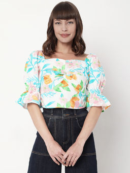 VERO MODA - Women Casual Printed White Top