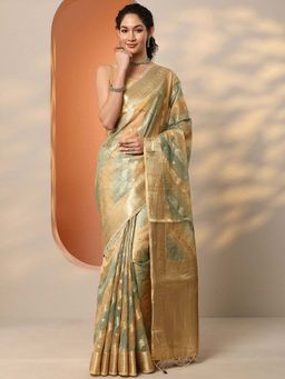 Libas - Multi-Color Silk Blend Woven Saree with Unstitched Blouse