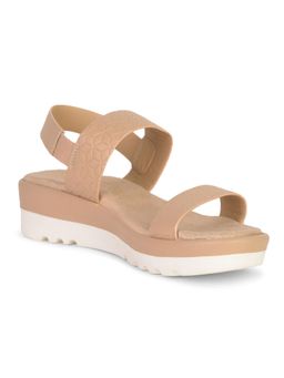 Bata - Women Slip On Beige Sandals