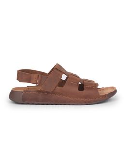 Hush Puppies - Men Velcro Tan Sandals