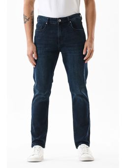 Snitch - Dark Blue Solid Slim Casual Jeans for Men
