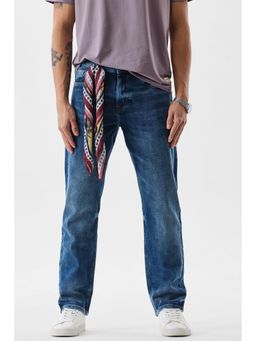 Snitch - Blue Textured Comfortable Casual Jeans for Men