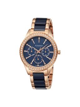 Strand by Obaku - Sandy Bahama Multifunction Blue Round Crystal Dial Womens Watch S729LMVLSL