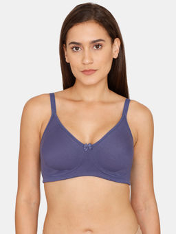 Zivame - Basics Double Layered Non Wired 3/4th Coverage Bra - Deep Cobalt