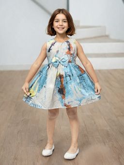 Toonyport - Cotton Printed Multi Colour Sleeveless Mini Dress